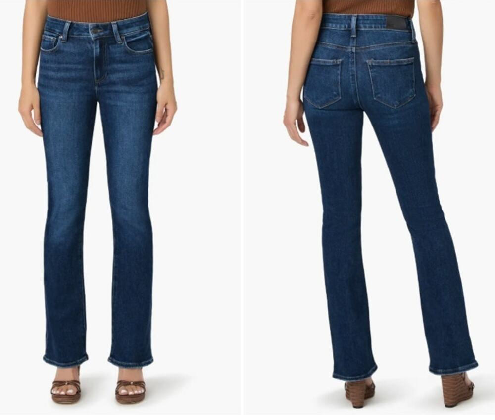 PAIGE Manhattan Bootleg Boot Cut Medium Wash Denim Jeans Size 30
